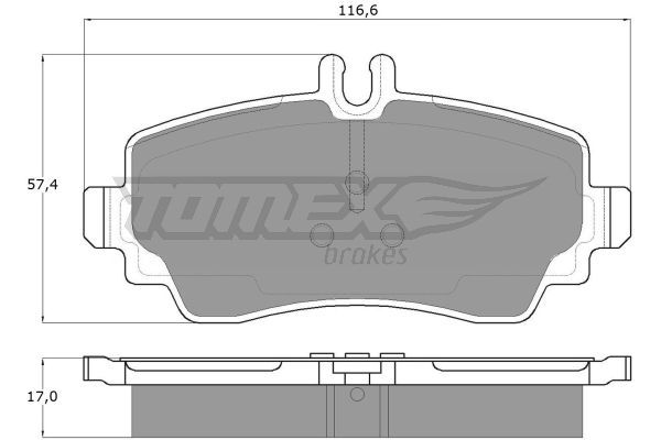 TOMEX BRAKES stabdžių trinkelių rinkinys, diskinis stabdys TX 12-75